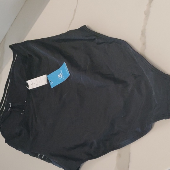 Cupshe One Shoulder Adjustable Straps Cutout Asymmetrical Swimwear Mesh blk Sz M - Picture 4 of 5